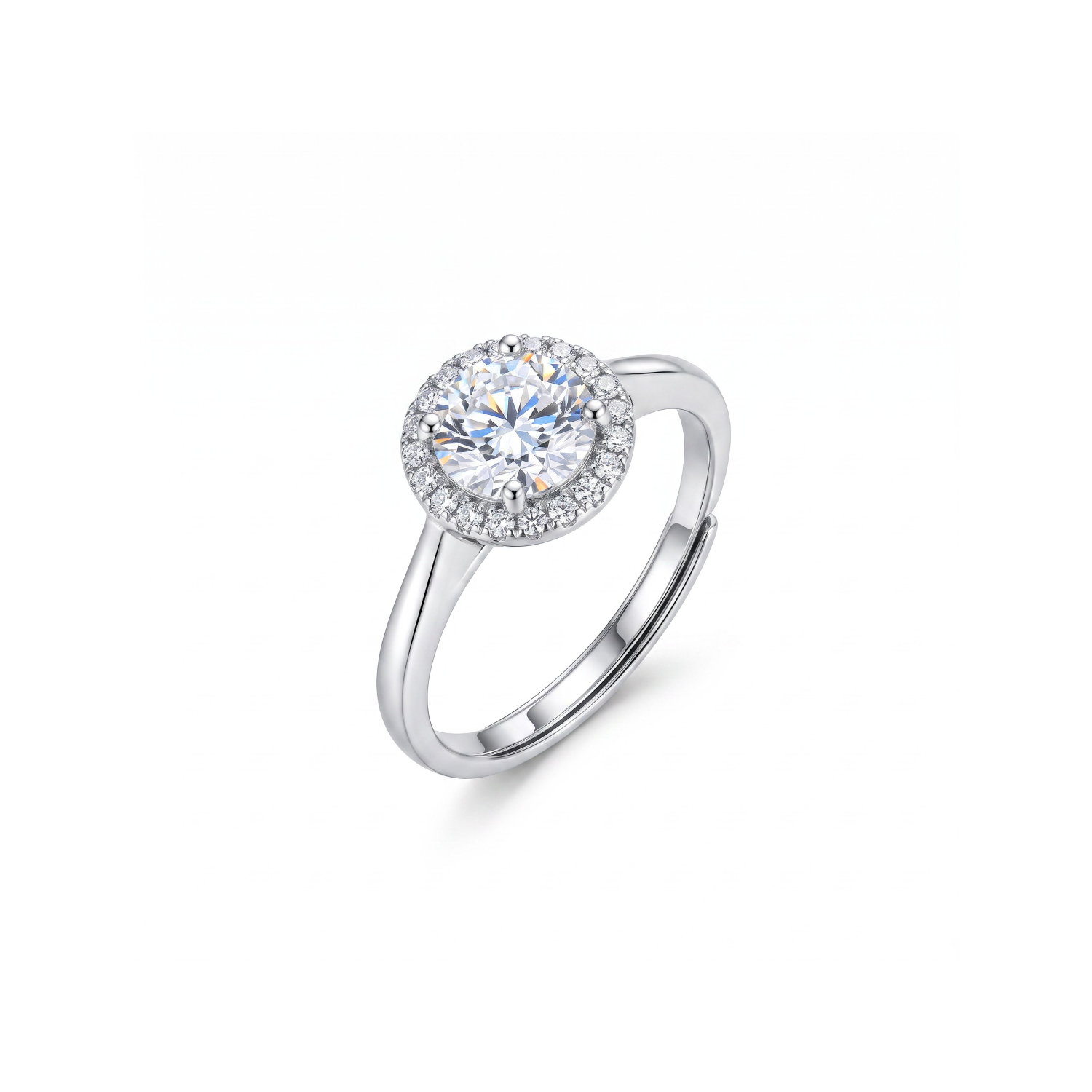 Anillo de Plata Esterlina 925 Circon 6mm Ajustable 3