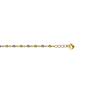 Pulsera Oro Amarillo 18kt Bolitas Bicolor