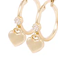 Aros de Oro 18kt Corazones Colgantes - Miniatura 2