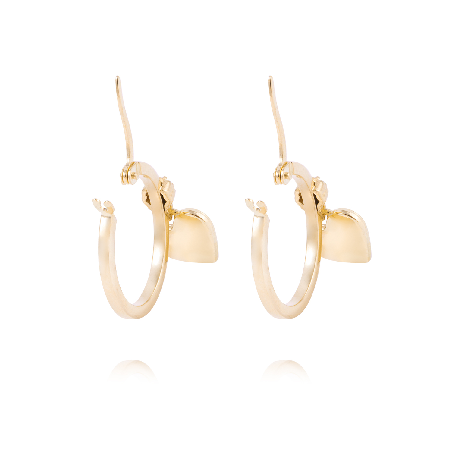 Aros de Oro 18kt Corazones Colgantes 3
