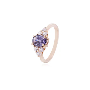 Anillo en Oro Miel 18kt Encanto Amatista