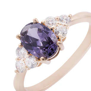 Anillo en Oro Miel 18kt Encanto Amatista