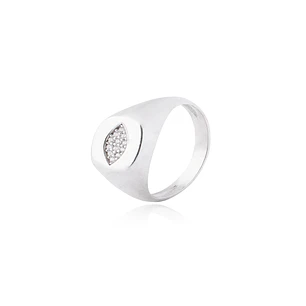 Anillo de Plata Esterlina 925 Sello Ojo Circon