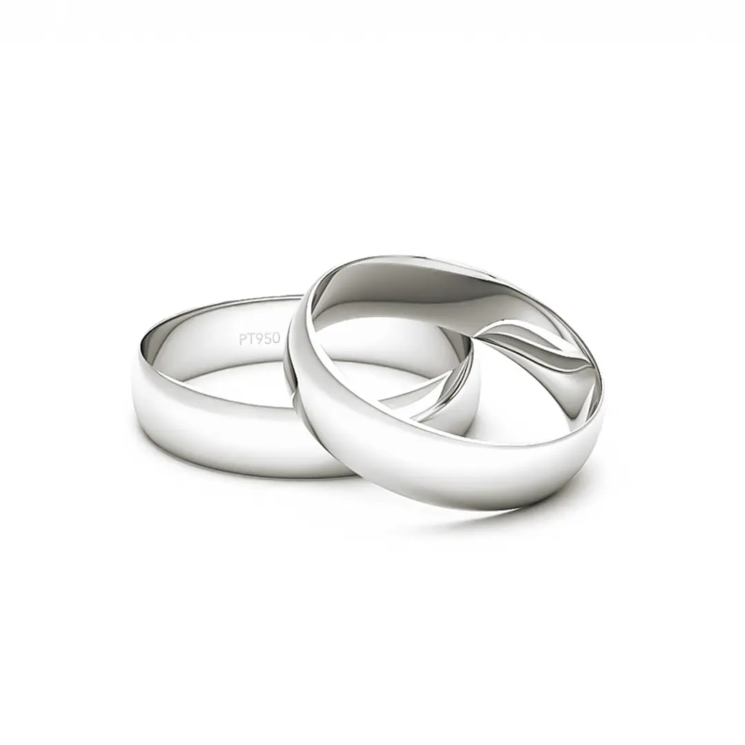 Par Argollas Matrimonio de Platino Vicenza de 4,0mm 2
