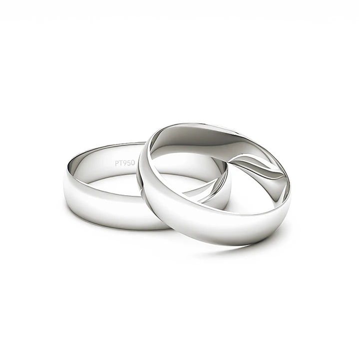 Par Argollas Matrimonio de Platino Vicenza de 4,0mm 2