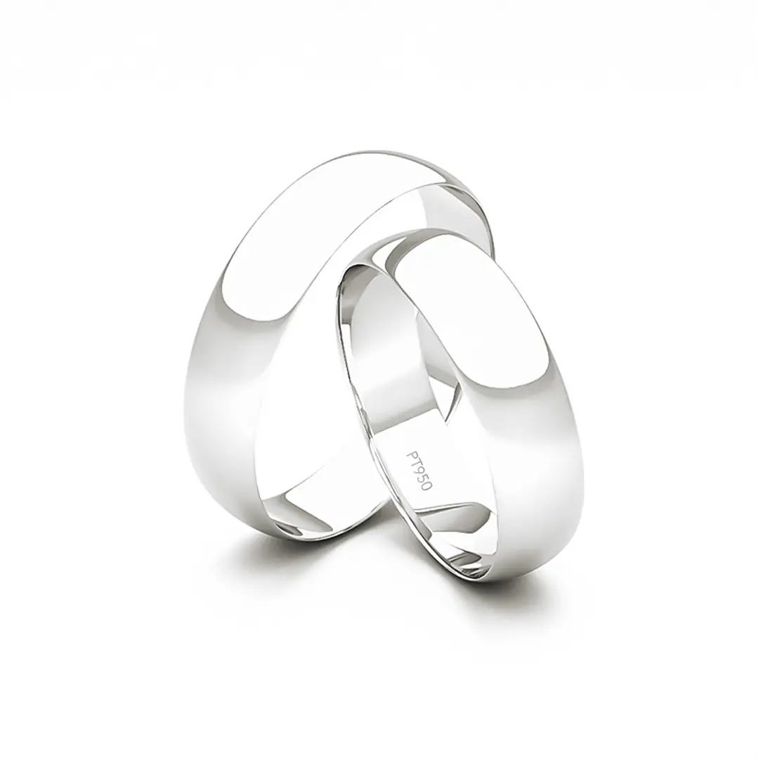 Par Argollas Matrimonio de Platino Vicenza de 4,0mm 3