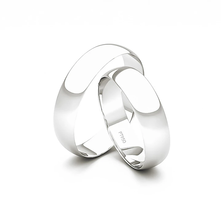 Par Argollas Matrimonio de Platino Vicenza de 4,0mm 3