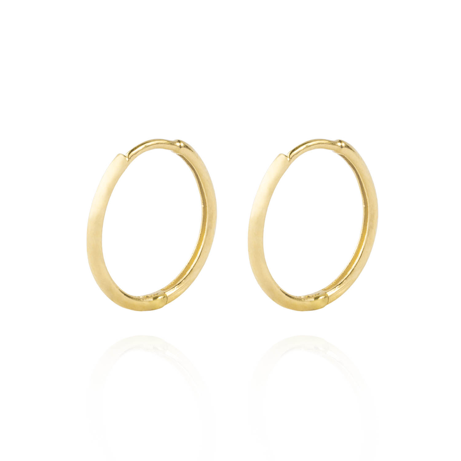 Aros de Oro 18kt Argollas Lisa en Tubo 1