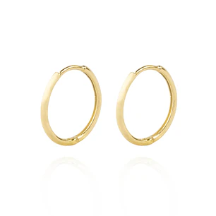 Aros de Oro 18kt Argollas Lisa en Tubo