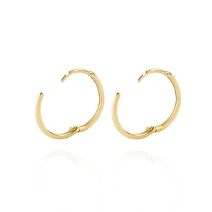 Aros de Oro 18kt Argollas Lisa en Tubo
