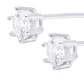 Aros de Plata Esterlina Punto de Luz Circonita 6 Grifas Revestido en Oro 18kt - Miniatura 2