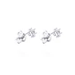Aros de Plata Esterlina Punto de Luz Circonita 6 Grifas Revestido en Oro 18kt - Miniatura 3