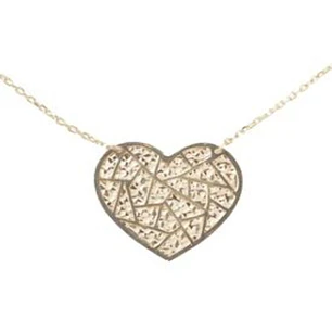 Collar Oro 18kt Corazón Grande Plano