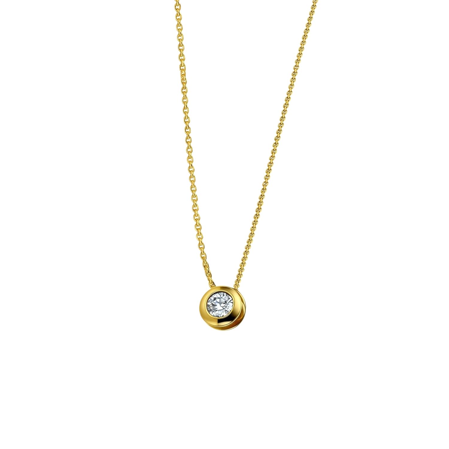 Collar Oro Amarillo 18kt Pto Luz Circonita 2
