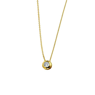 Collar Oro Amarillo 18kt Pto Luz Circonita