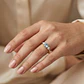 Anillo Oro Miel 18kt Trilogía con Circonita Aguamarina - Miniatura 4