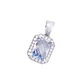 Colgante de Oro Blanco 18kt Circón-Aguamarina Baguette - Miniatura 1