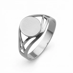 Anillo Oro 18kt Sello Redondo Calado