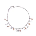 Pulsera de Plata Esterlina 925 Letras Familia