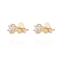 Aros de Plata Esterlina Punto de Luz Circonita 6 Grifas