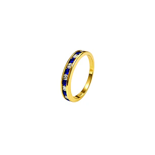 Anillo Oro Amarillo 18kt Armonía Azul