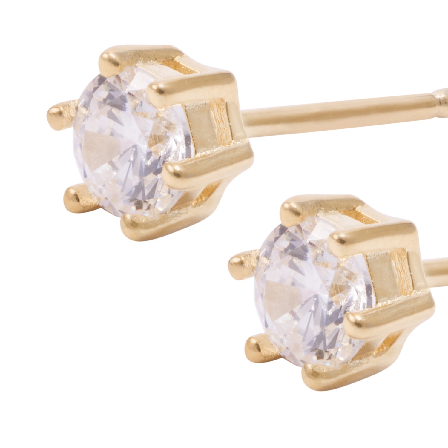 Aros de Plata Esterlina Punto de Luz Circonita 6 Grifas 2