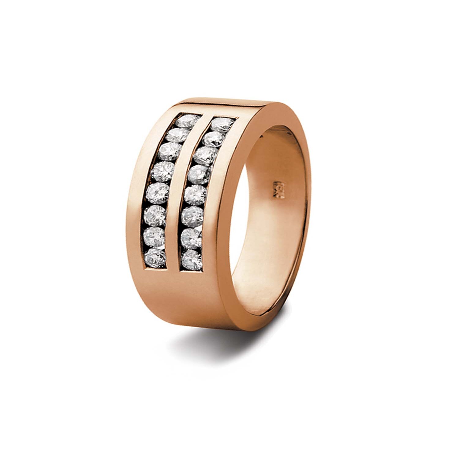 Anillo Oro Rosado 18kt Modelo Perfección 16 Diamantes 3pts 1