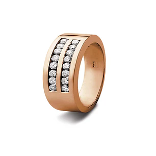 Anillo Oro Rosado 18kt Modelo Perfección 16 Diamantes 3pts