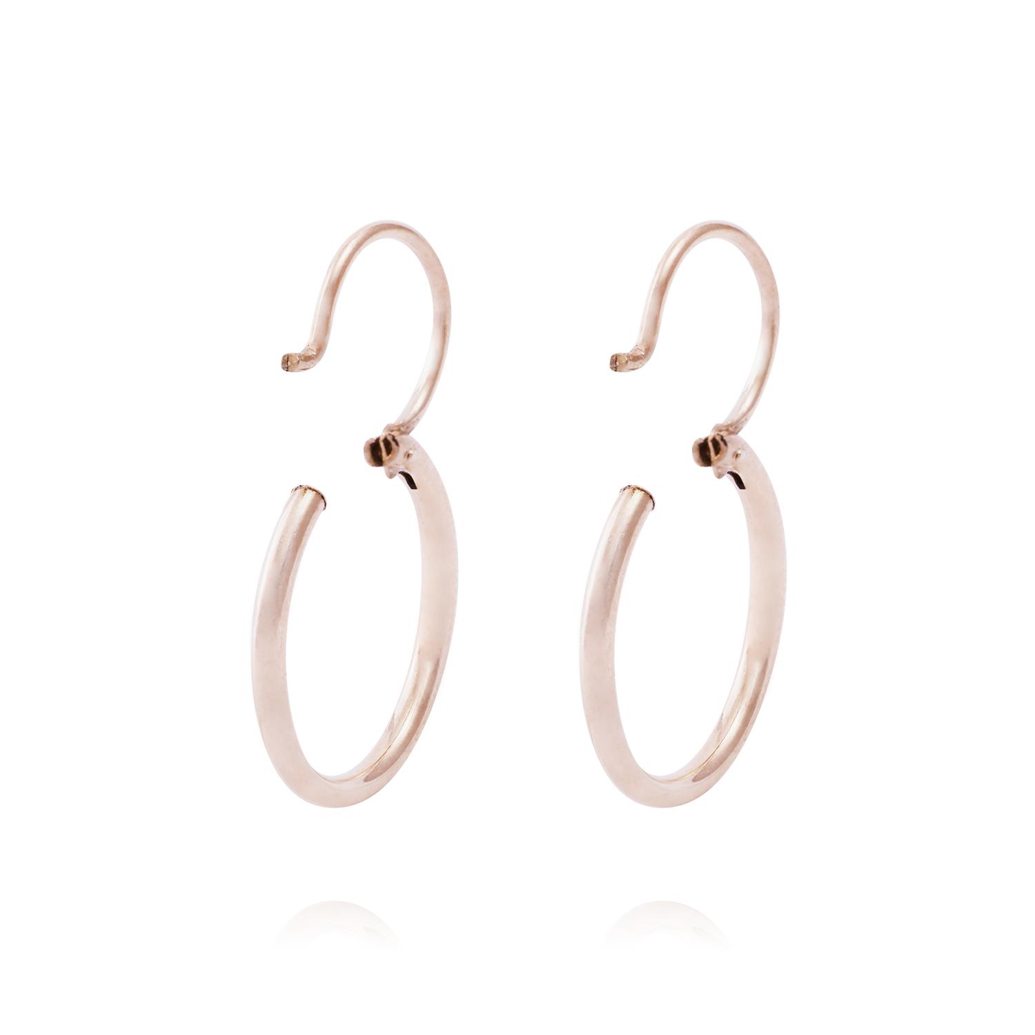 Aros Oro Miel de 18kt Argolla 14 mm 3