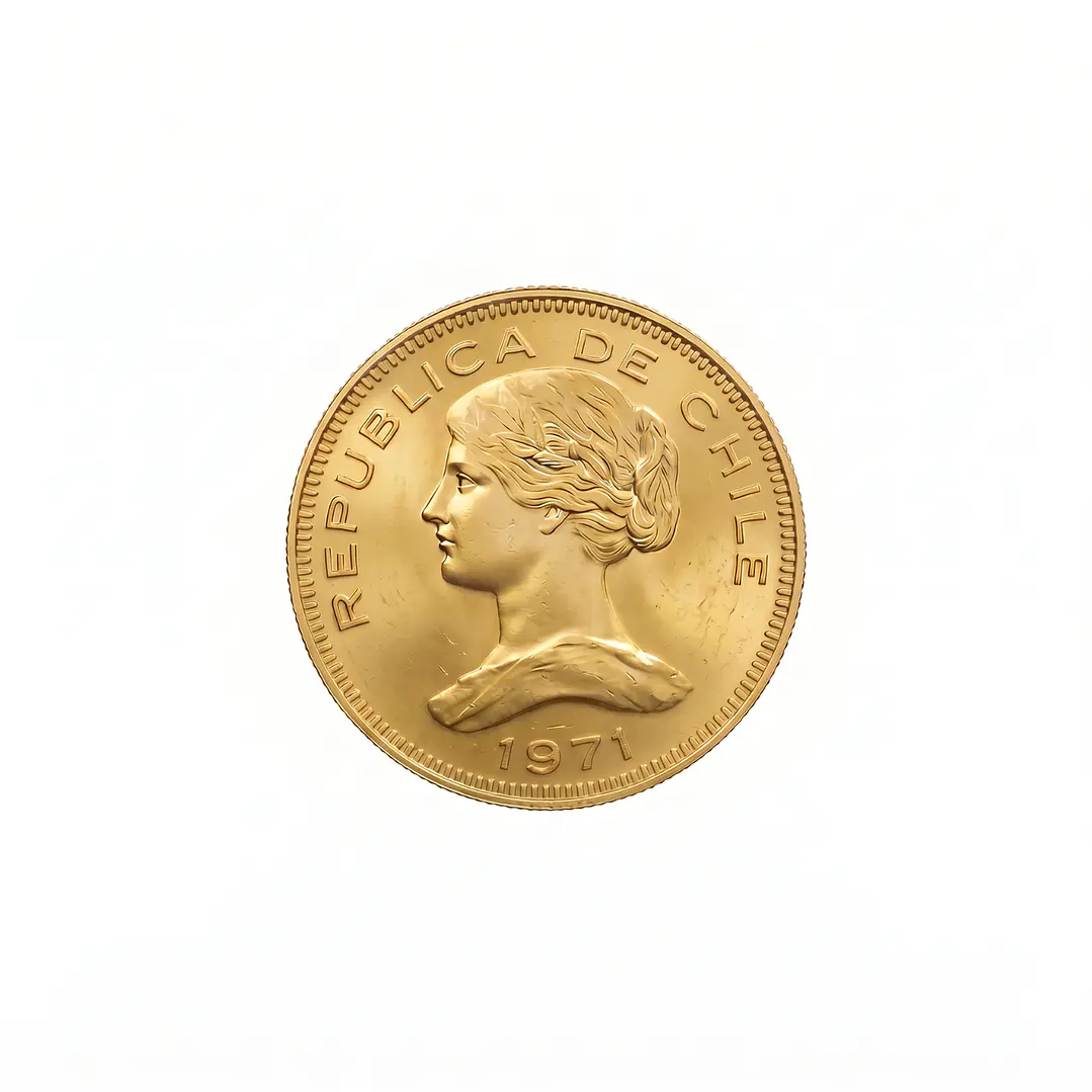 Moneda de Oro Chilena de 100 pesos año 1970 al 1979 1