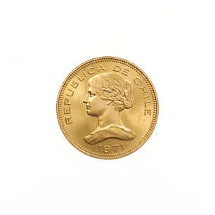 Moneda de Oro Chilena de 100 pesos año 1970 al 1979