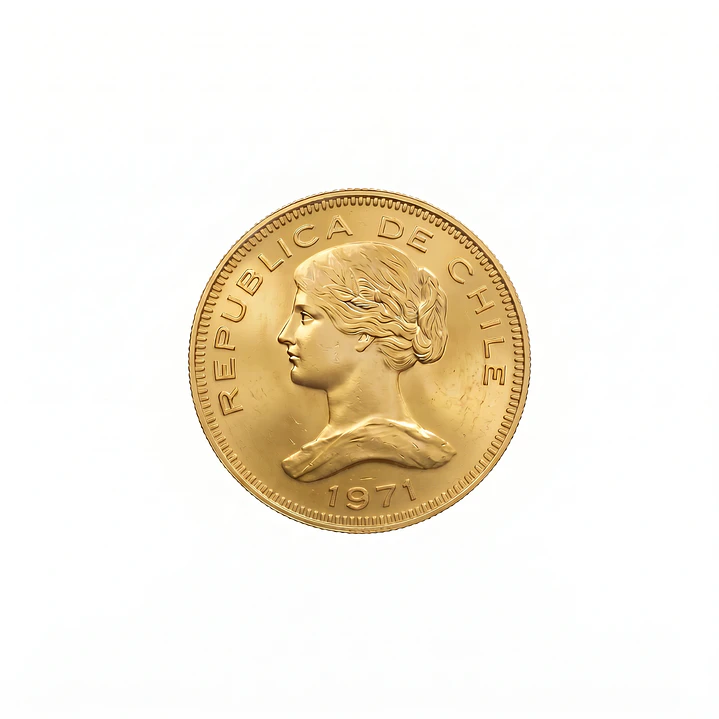Moneda de Oro Chilena de 100 pesos año 1970 al 1979 1