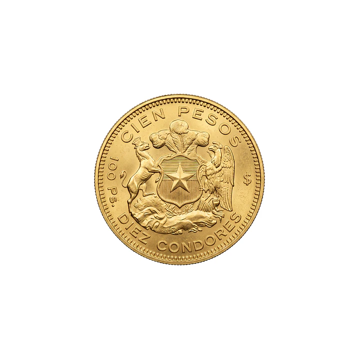 Moneda de Oro Chilena de 100 pesos año 1970 al 1979 2