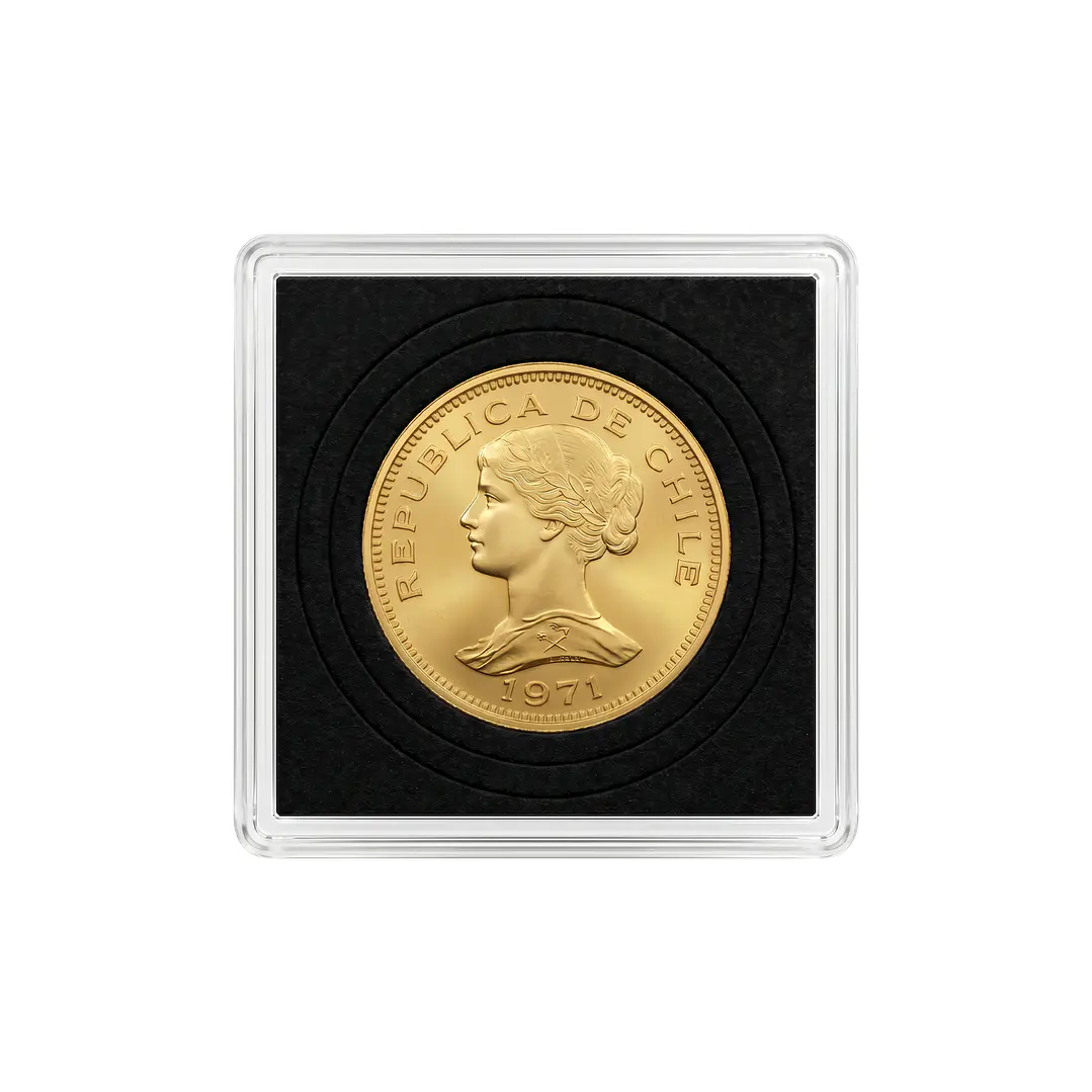 Moneda de Oro Chilena de 100 pesos año 1970 al 1979 3