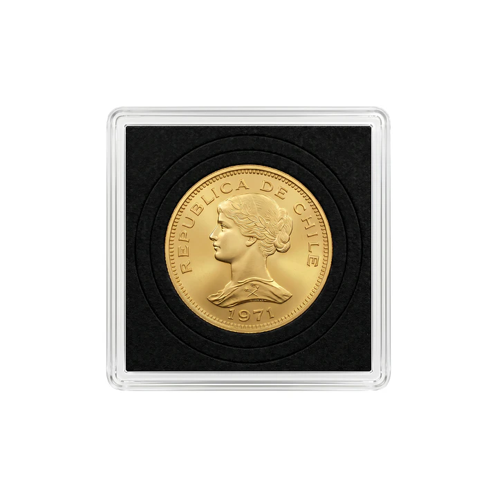 Moneda de Oro Chilena de 100 pesos año 1970 al 1979 3