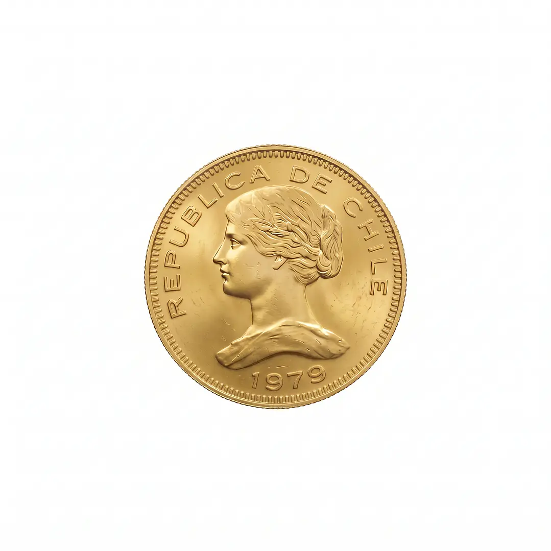 Moneda de Oro Chilena de 100 pesos año 1970 al 1979 4