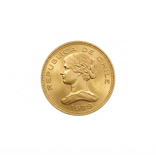 Moneda de Oro Chilena de 100 pesos año 1970 al 1979