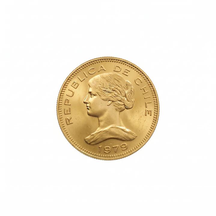 Moneda de Oro Chilena de 100 pesos año 1970 al 1979 4