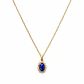 Colgante Oro Amarillo 18kt Roseta Zafiro 6MM Circonita - Miniatura 3