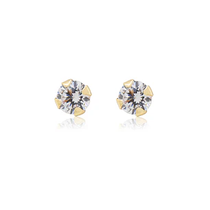Aros de Oro 18kt Circon Redondo