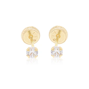 Aros de Oro 18kt Circon Redondo