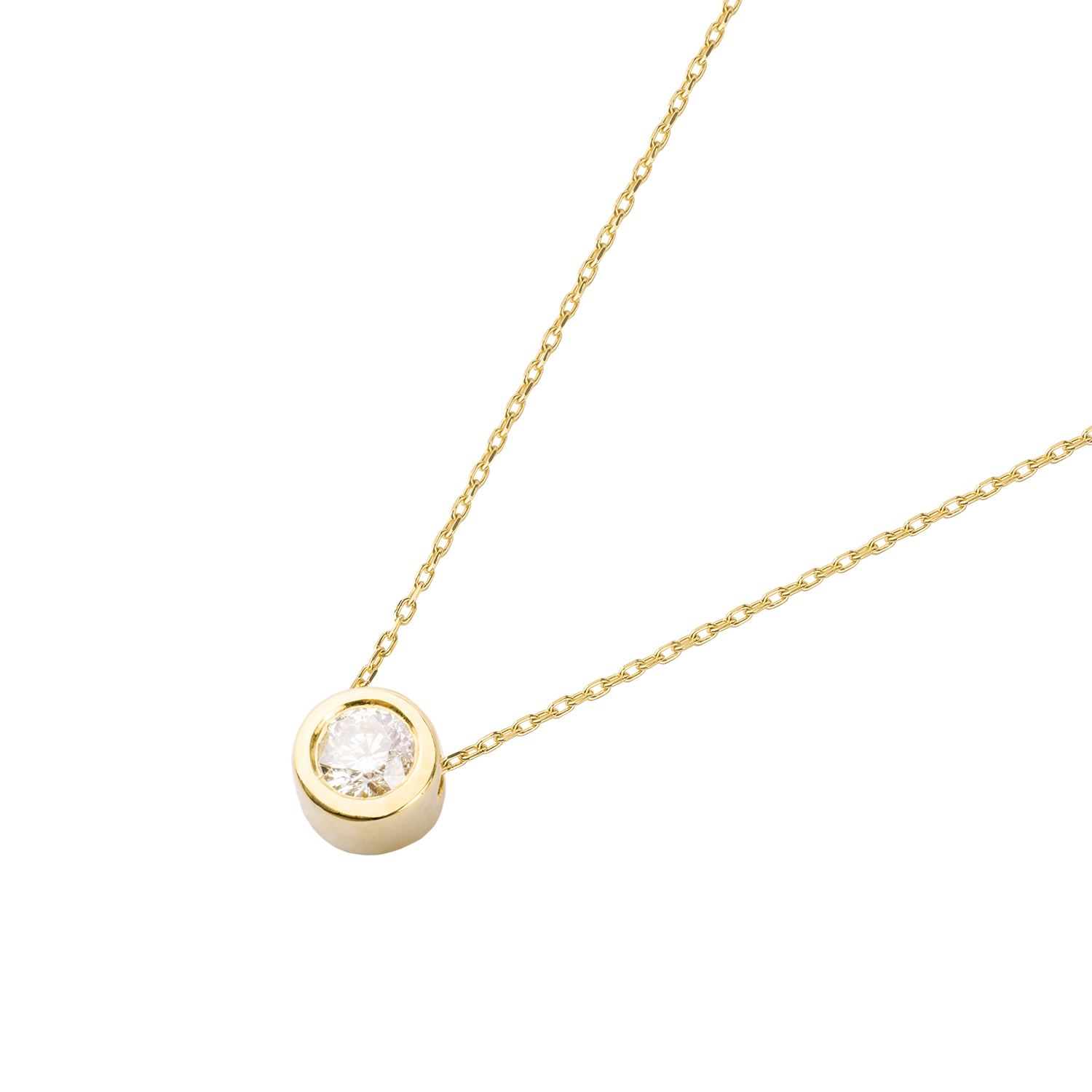 Collar Oro Amarillo 18kt Diamantes Punto de Luz 10 Pts 1