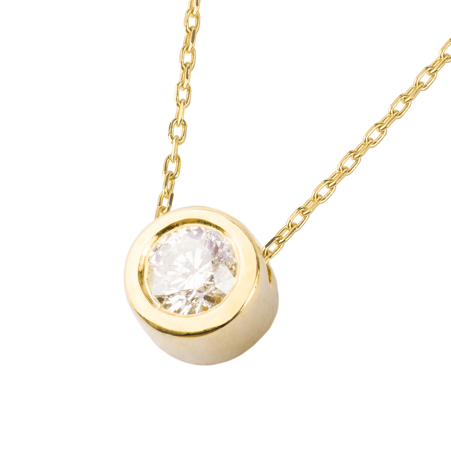 Collar Oro Amarillo 18kt Diamantes Punto de Luz 10 Pts 2