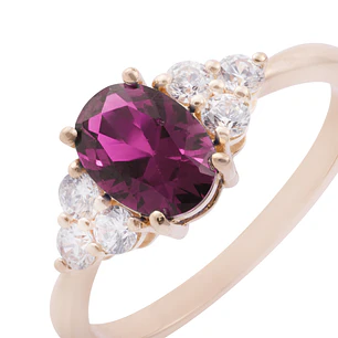 Anillo en Oro Miel 18kt Aura Carmesí