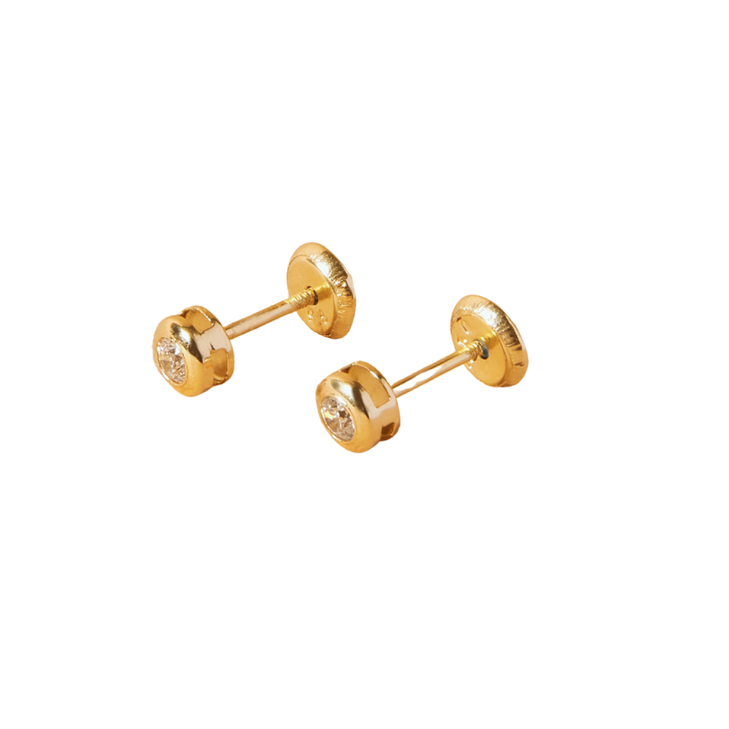 Aros de Oro 18kt Con Circon 2,5mm Punto De Luz 2