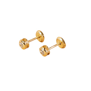 Aros de Oro 18kt Con Circon 2,5mm Punto De Luz