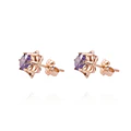 Aros Oro Miel 18kt Amatista Eterna