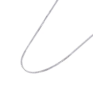 Cadena de Oro Blanco 18kt Eslabon Caja 40CM