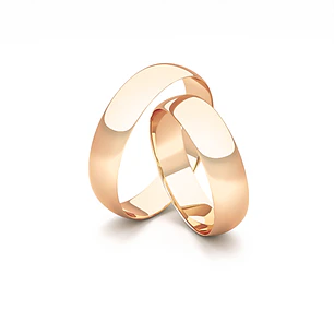 Par de Argollas Oro Rosado 18kt Modelo Inglés Vicenza 4mm