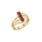 Anillo Oro Miel 18kt Trilogía con Rubí - Miniatura 3